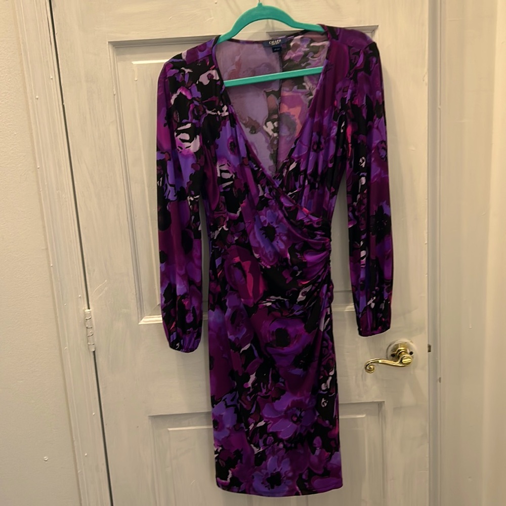 Chaps faux wrap fall dress! Vibrant colors & very flattering.